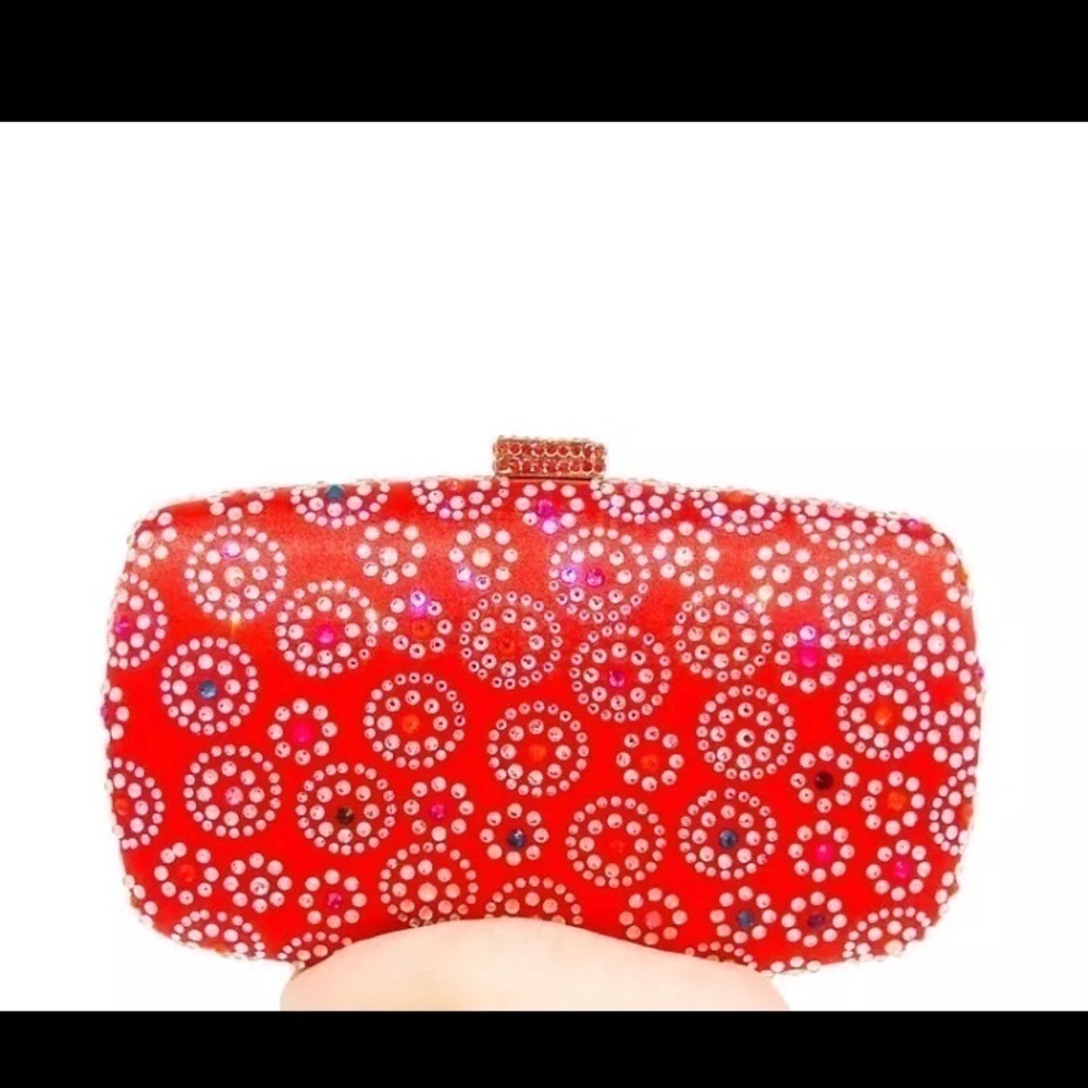 RHINESTONE bridal clutch ,night out clutch . They rhinestone are little flowers.